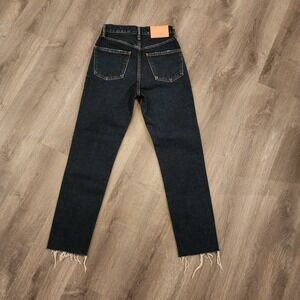 NWT Moussy Vintage Dark Boy Skinny Jeans 24 Raw Hem Japanese Denim Luxury $338